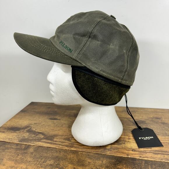 FILSON INSULATED Tin Cloth Cap OTTER GREEN L USA Made NWT - Picture 1 of 14